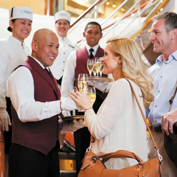 Champagne welcome for couple 
