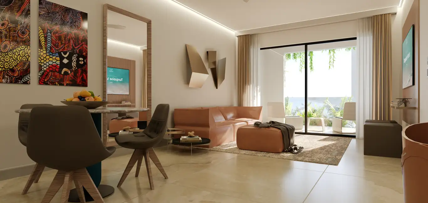 Blue Monkey Hotel & Beach Club : One Bedroom Suite - Living Space 