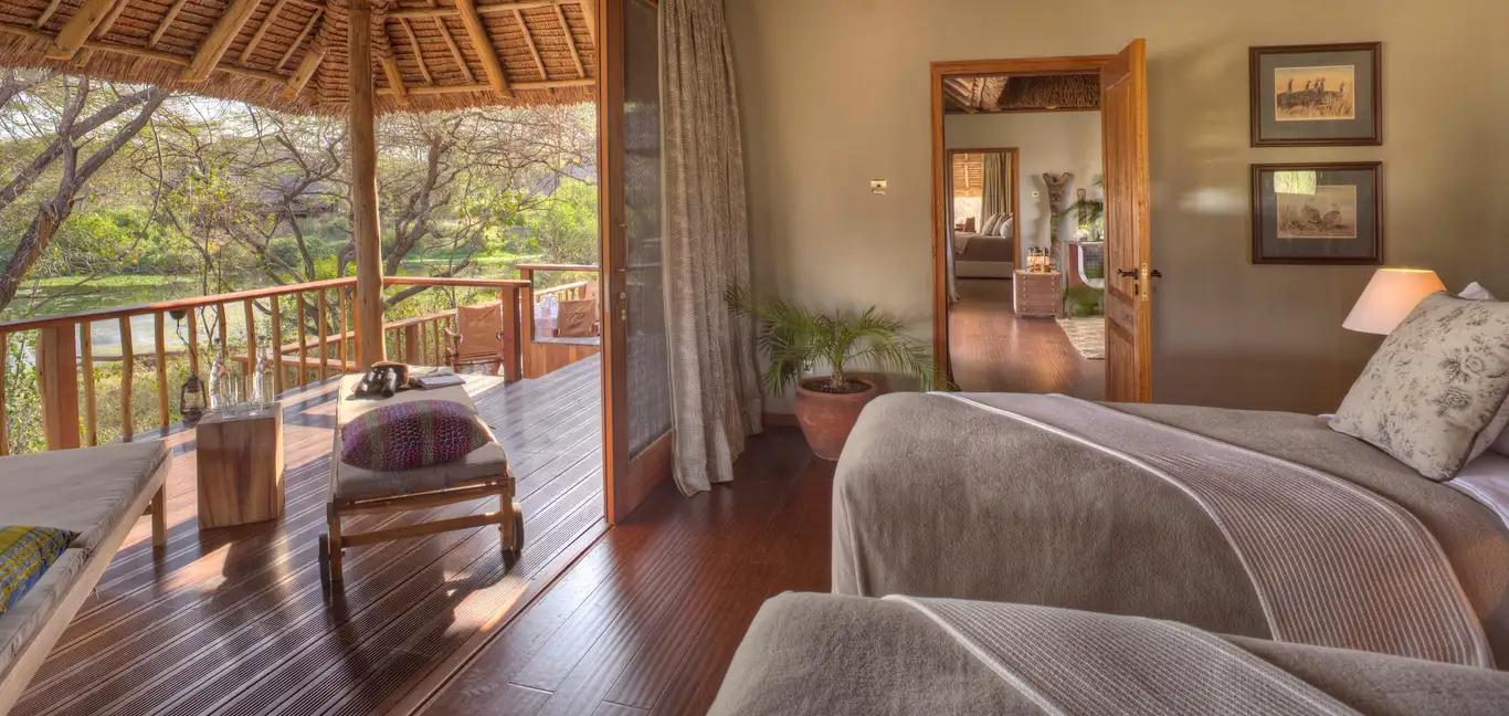 Finch Hattons Luxury Tented Camp : Two Bedroom Luxury Suite  - Twin Bedroom 