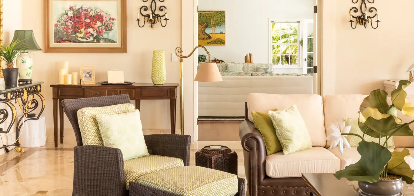 Morning Glory at Jumby Bay Island : Living Area 